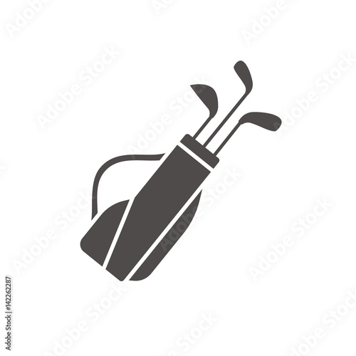 Golf bag with clubs icon