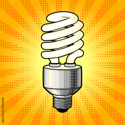 Fluorescent lamp comic book style vector