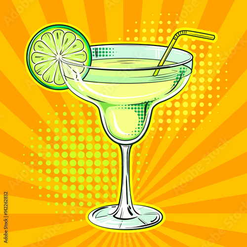 Liquor alcohol cocktail pop art vector