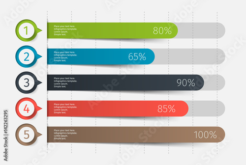 Modern colorful 3d chart, graph. Template for diagram, presentation and chart. Infographics elements. Vector illustration.