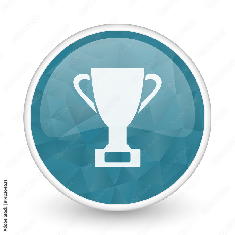 Cup brillant crystal design round blue web icon. Cup brillant crystal design round blue web icon.
