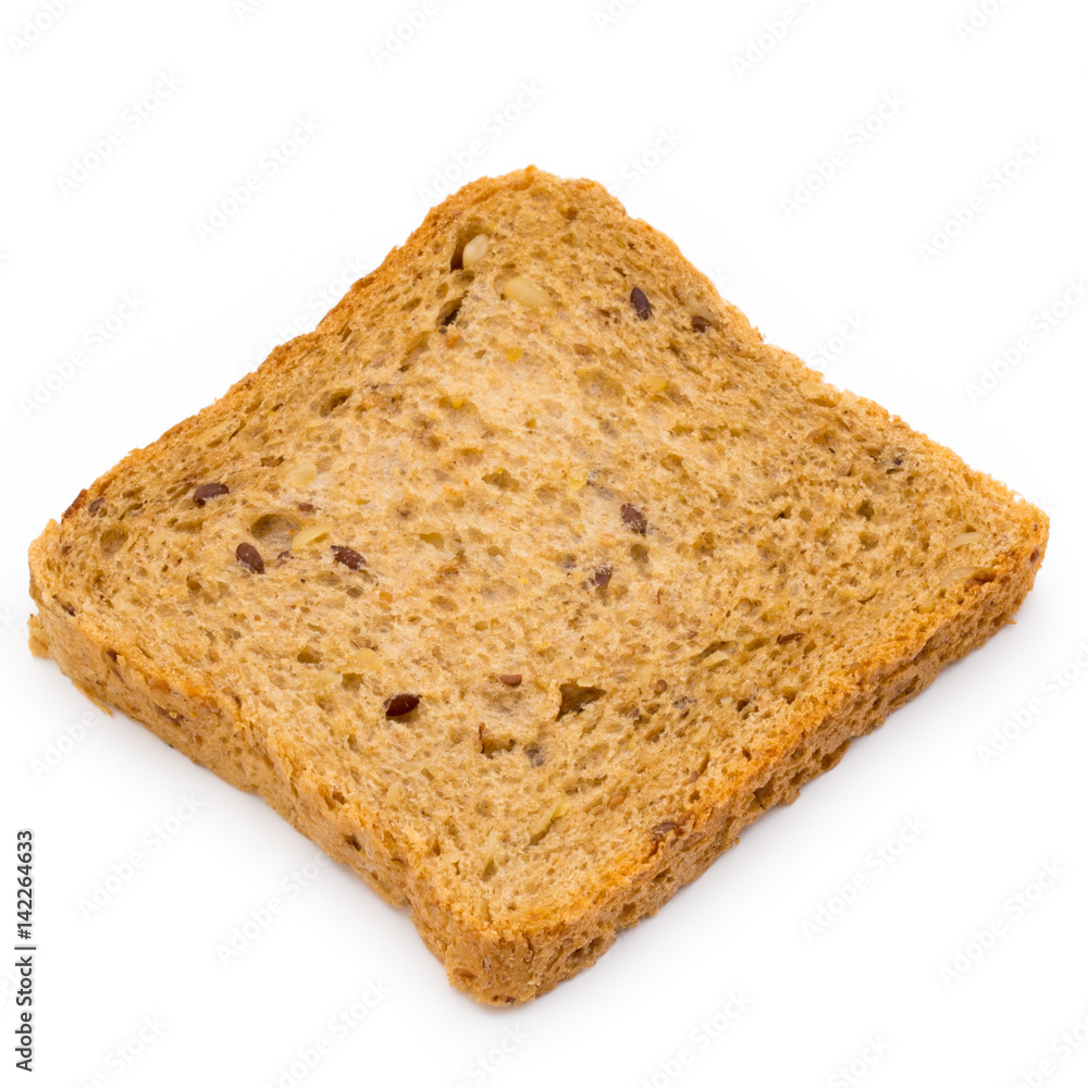 Rye bread slice on a white background. Rye bread slice on a white background.