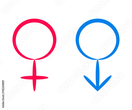Contour gender signs, isolated vector