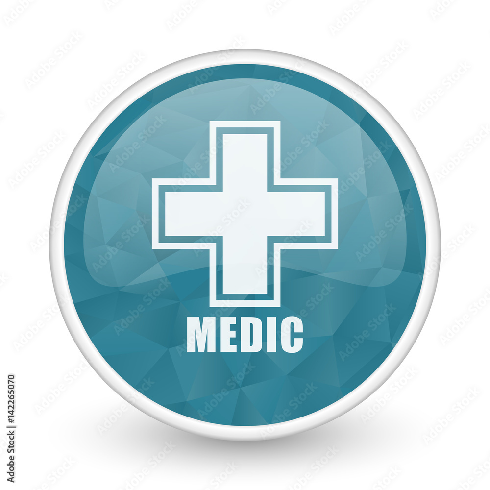 Obraz premium Medic brillant crystal design round blue web icon.