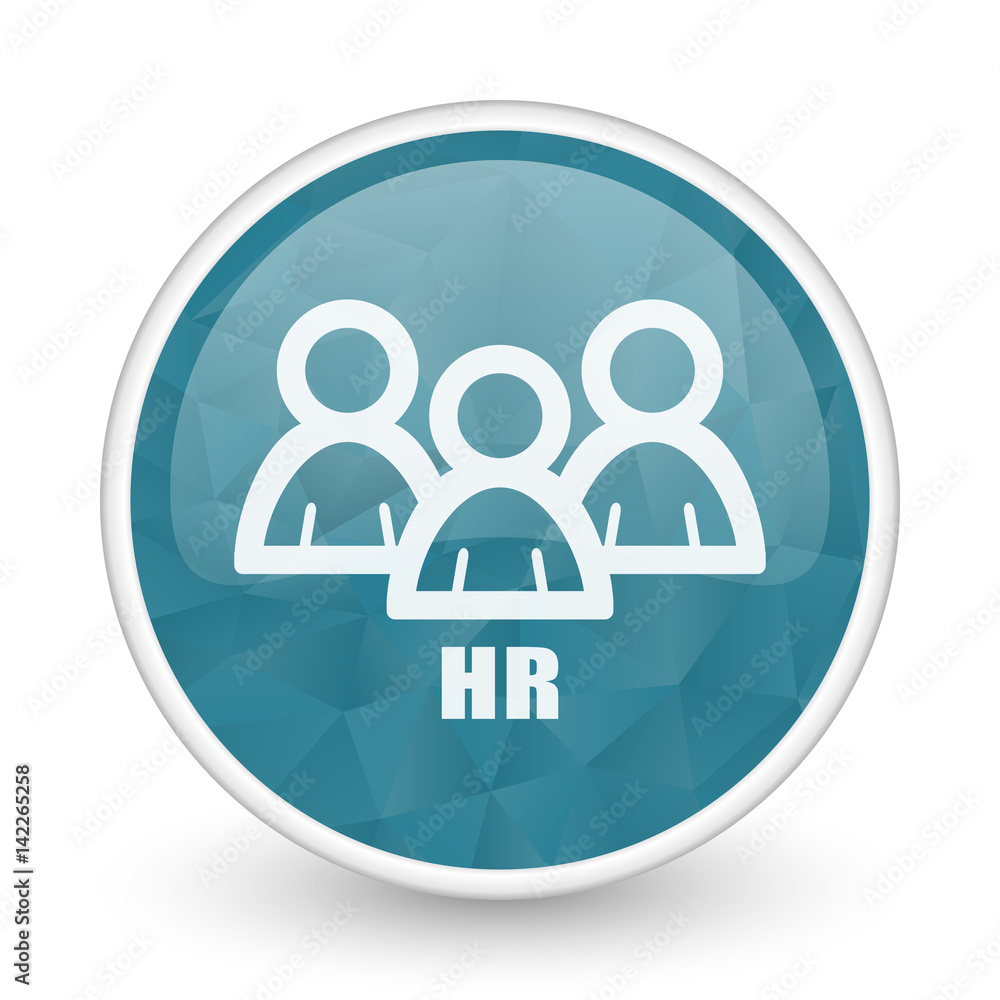 HR brillant crystal design round blue web icon. HR brillant crystal design round blue web icon.