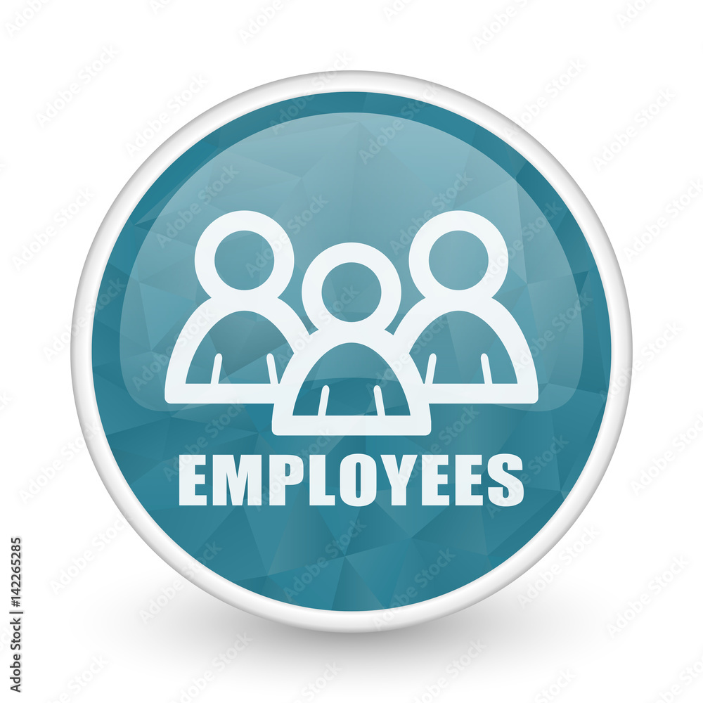 Employees brillant crystal design round blue web icon. Employees brillant crystal design round blue web icon.