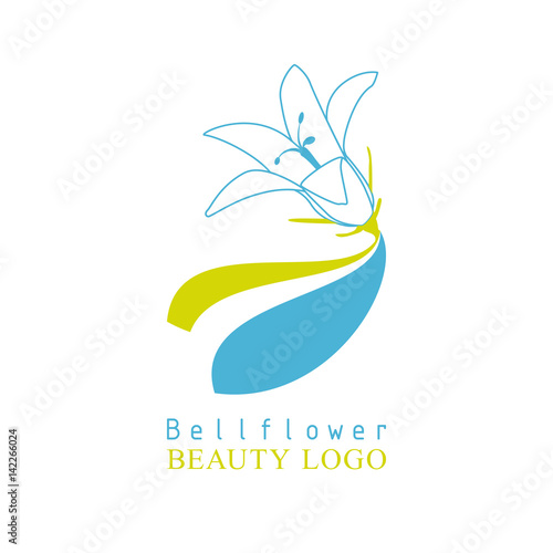 Bellflower beauty logo bellflower vector illustration isolated on white background
