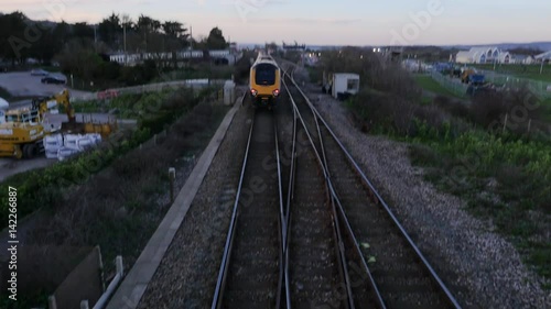Fast train passing below camera