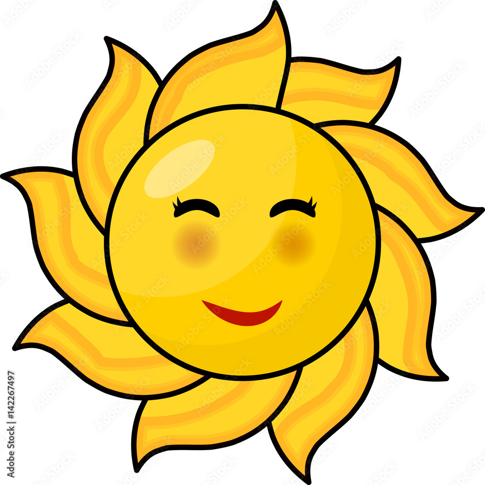 cartoon sun with eyes vector symbol icon design.