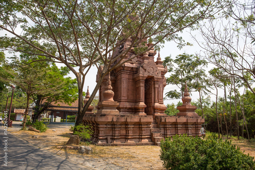 SAMUT PRAKAN, THAILAND, MARCH, 6, 2017 - Phra Mahathat Chaiya Surat Thani  in Ancient City Park, Muang Boran, Samut Prakan province, Thailand