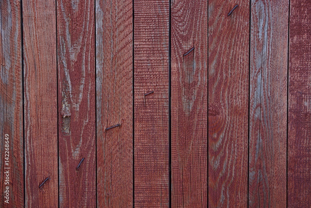 Красная текстура деревянной двери Stock Photo