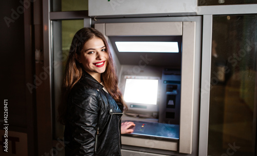 Woman at ATM