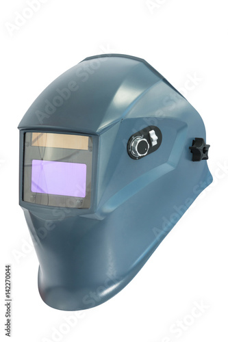 Blue protective mask for welding photo