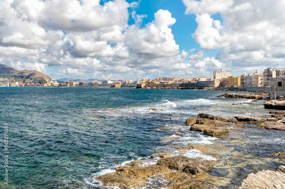 Fototapeta premium Sea view of Trapani on the west coast of Sicily, Italy.