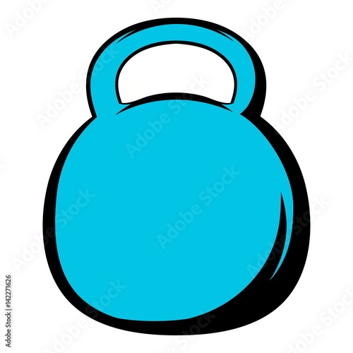 Black kettlebell icon, icon cartoon
