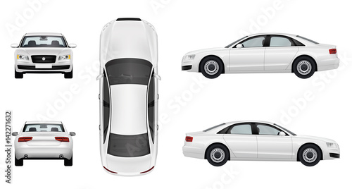 Car Business sedan, isolated on a white background - stock vector.