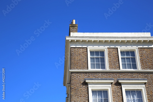 Modern stone facade on a sunny day