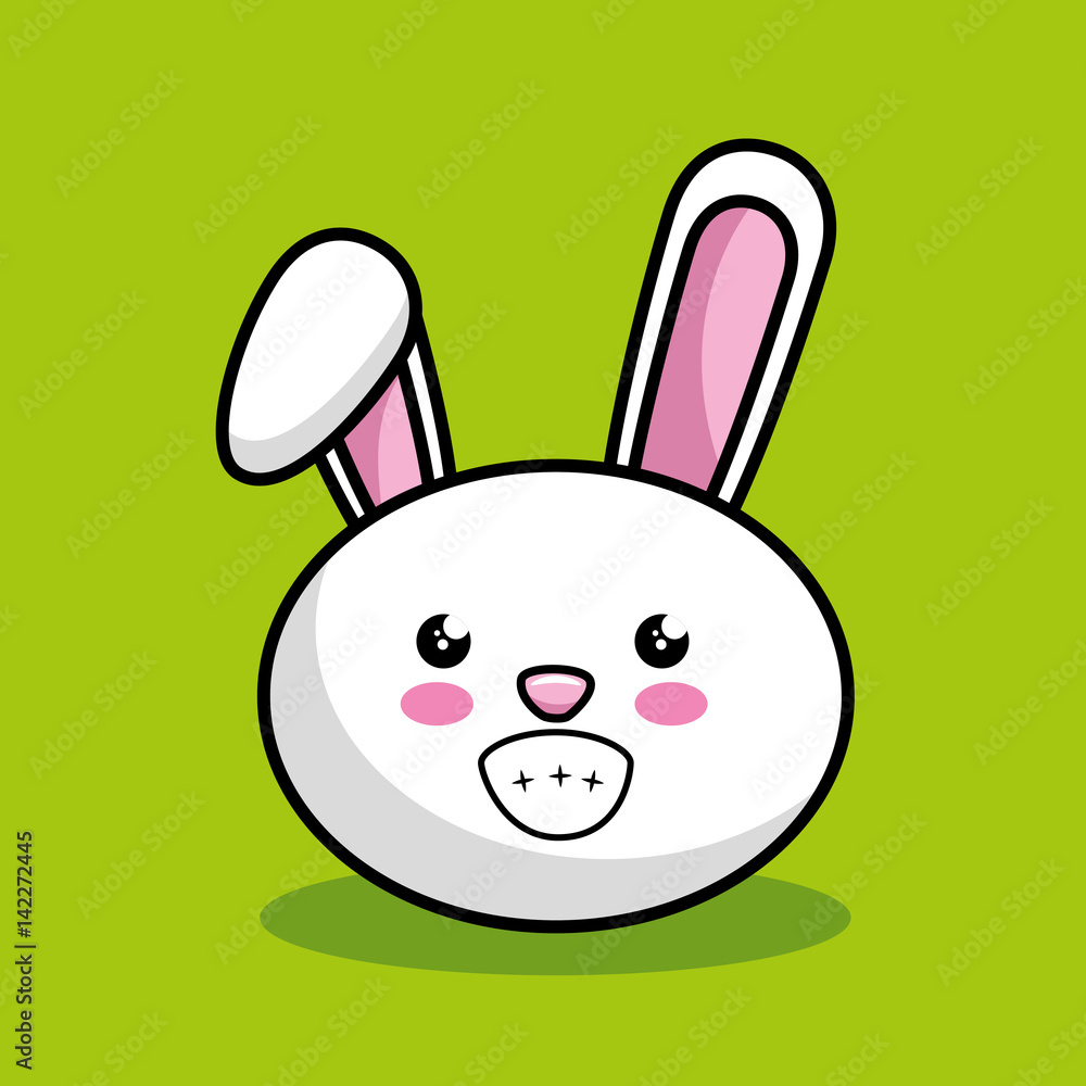 Obraz premium cute rabbit character kawaii style vector illustration design