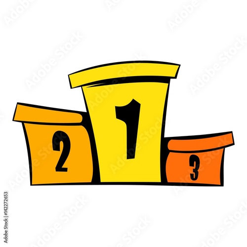 Podium winners icon, icon cartoon