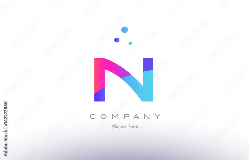 n creative pink blue modern alphabet letter logo icon template n creative pink blue modern alphabet letter logo icon template