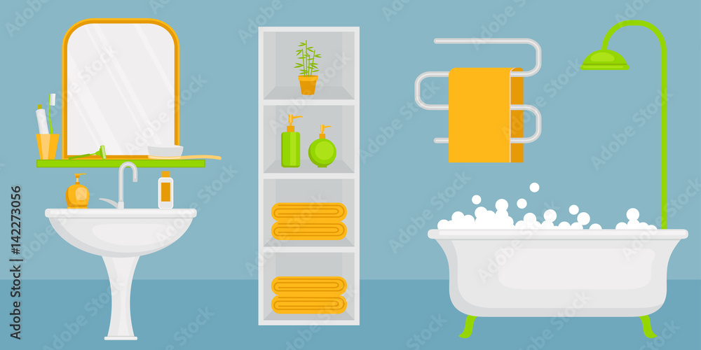 Bathroom interior. Bathroom interior.