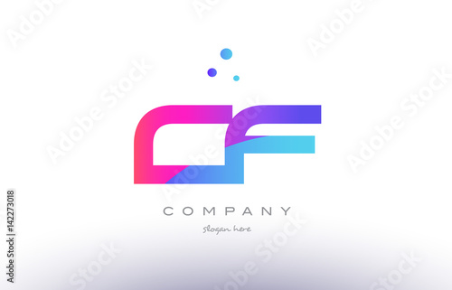 Free Download cf c f  creative pink blue modern alphabet letter logo icon template - GFXLoad