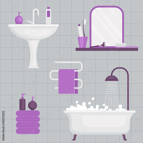 Daily hygiene vector icons.