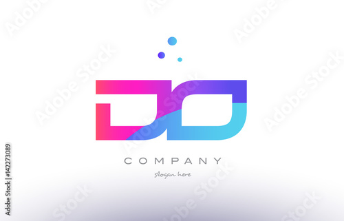 do d o  creative pink blue modern alphabet letter logo icon template