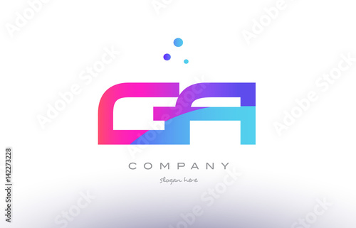 ga g a  creative pink blue modern alphabet letter logo icon template