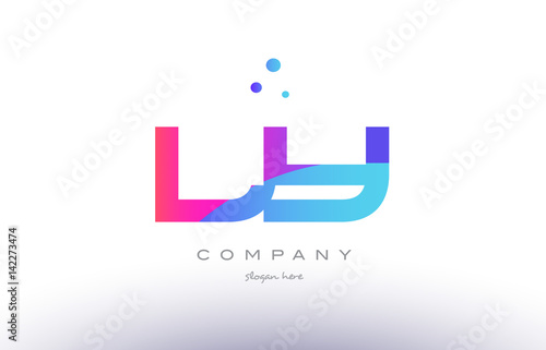 ly l y  creative pink blue modern alphabet letter logo icon template