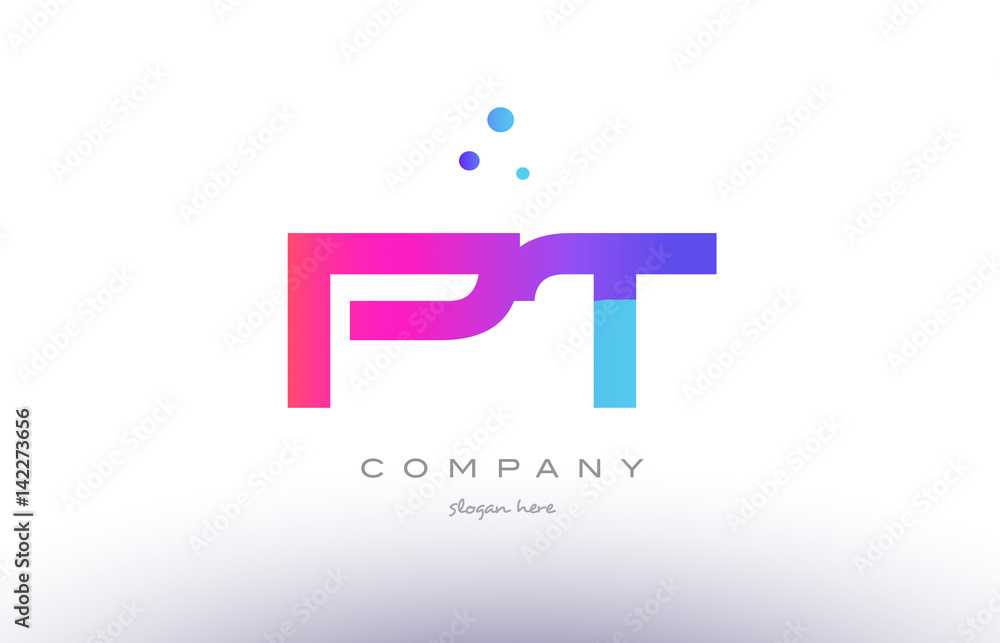 pt p t creative pink blue modern alphabet letter logo icon template pt p t creative pink blue modern alphabet letter logo icon template