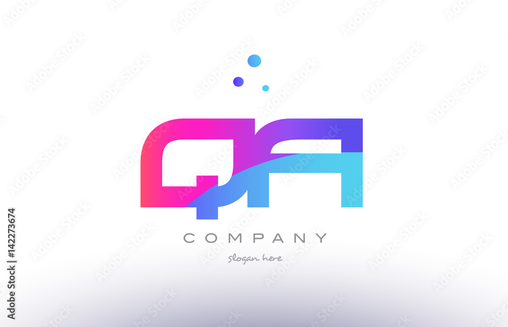 qa q a creative pink blue modern alphabet letter logo icon template qa q a creative pink blue modern alphabet letter logo icon template