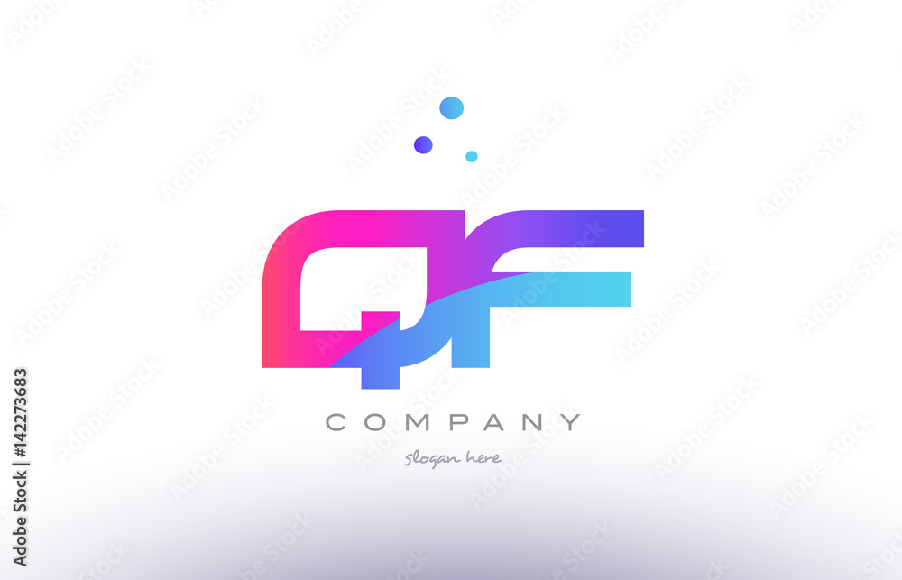qf q f creative pink blue modern alphabet letter logo icon template qf q f creative pink blue modern alphabet letter logo icon template