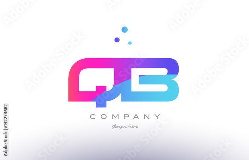 qb q b  creative pink blue modern alphabet letter logo icon template