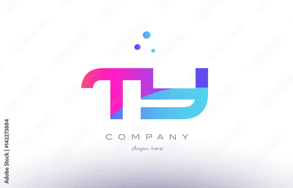 ty t y creative pink blue modern alphabet letter logo icon template ty t y creative pink blue modern alphabet letter logo icon template