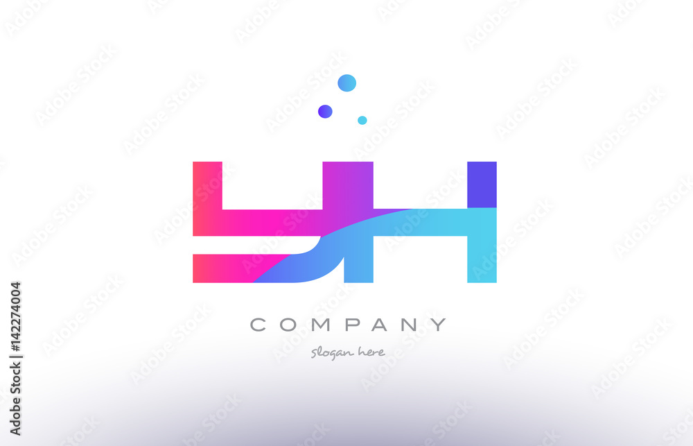 yh y h creative pink blue modern alphabet letter logo icon template yh y h creative pink blue modern alphabet letter logo icon template
