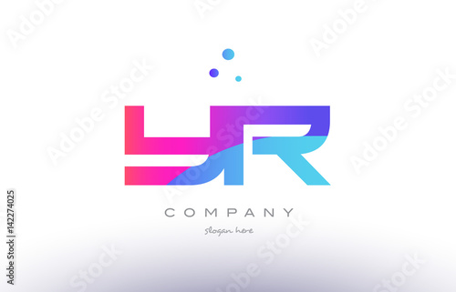 yr y r  creative pink blue modern alphabet letter logo icon template