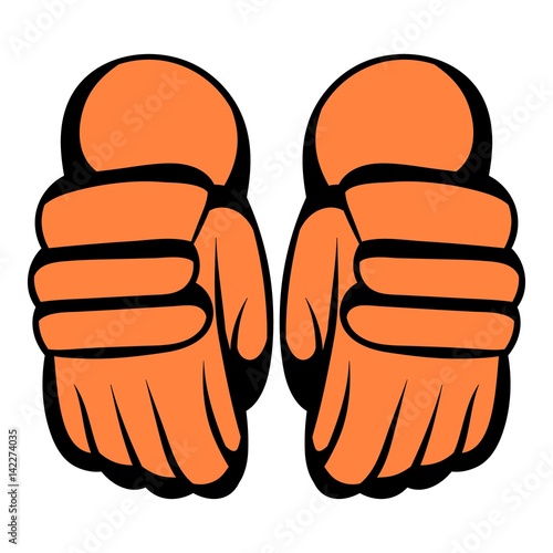 A pair of hockey gloves icon, icon cartoon