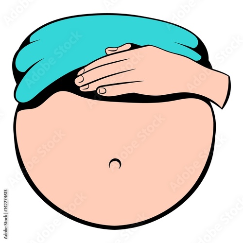 Belly of pregnant women icon, icon cartoon