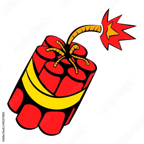 Red dynamite sticks icon, icon cartoon
