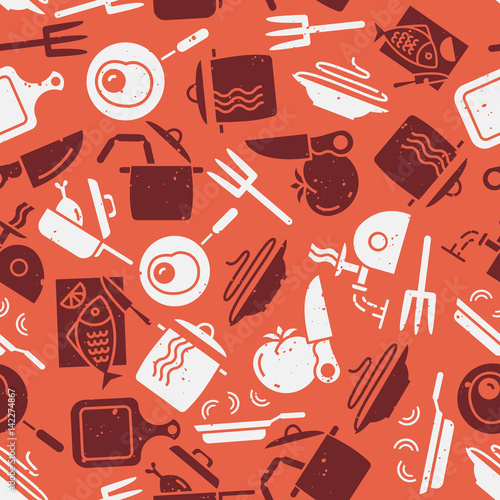 Pattern with dishes