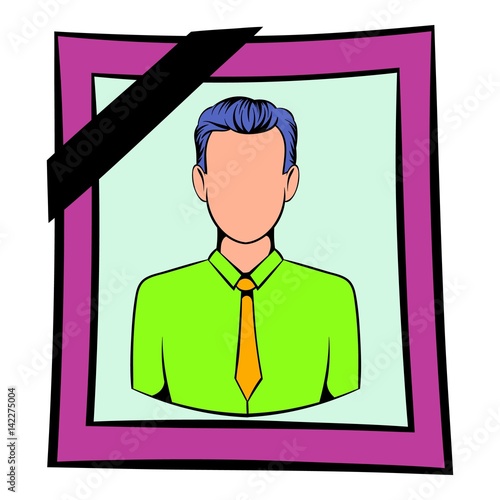 Photo of deceased icon, icon cartoon