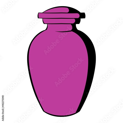 Urn for ashes icon, icon cartoon