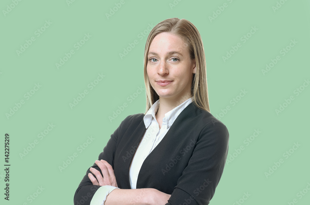 Smiling woman with folded arms Smiling woman with folded arms