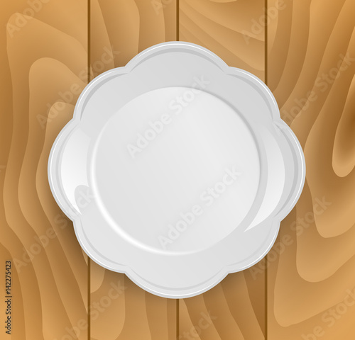 Plate on a wood
