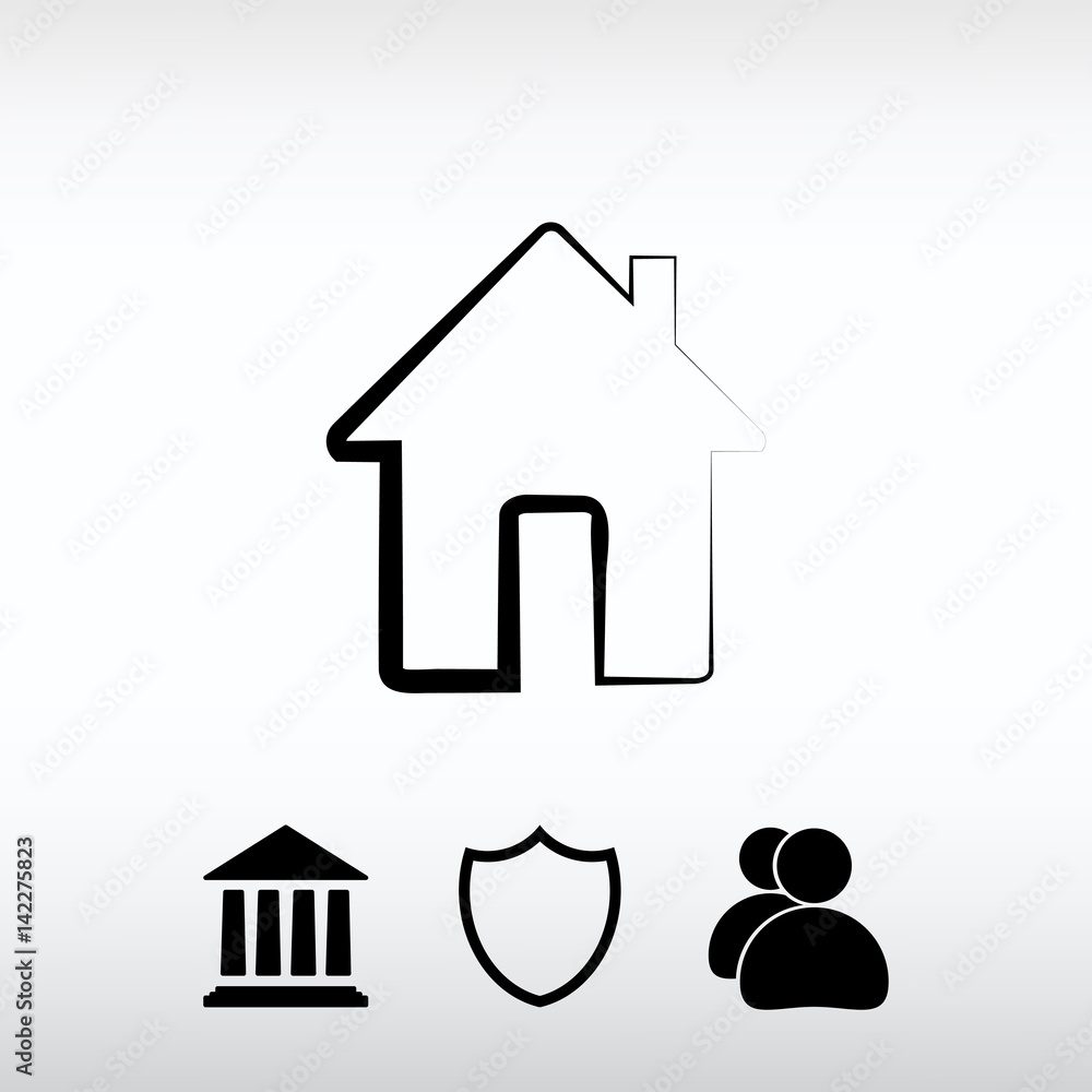 Obraz premium house icon, vector illustration. Flat design style