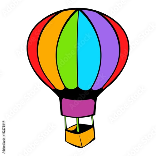Hot air balloon icon, icon cartoon