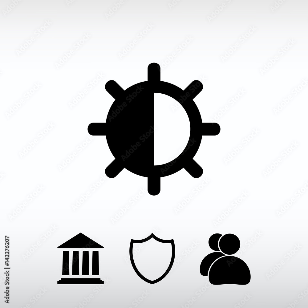 brightness and contrast  icon, vector illustration. Flat design 