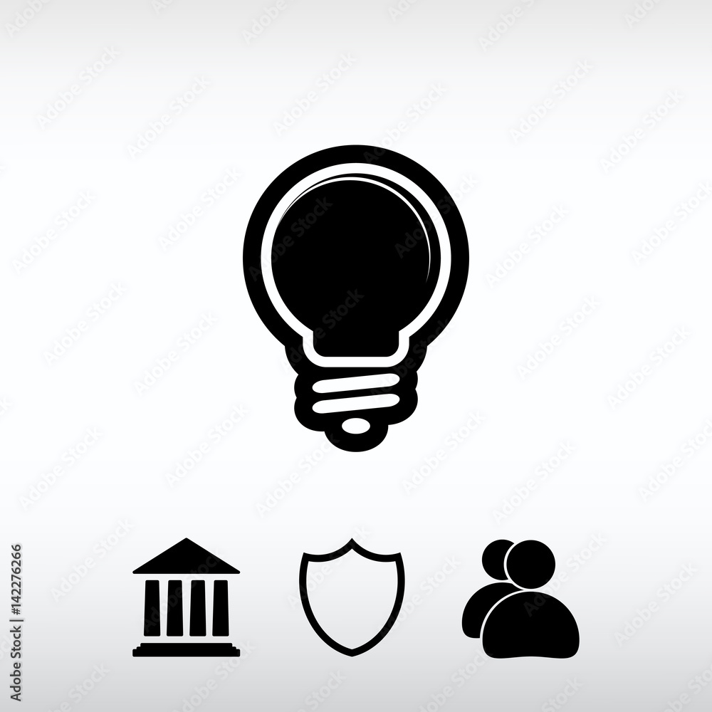 Light bulb icon, vector illustration. Flat design style Light bulb icon, vector illustration. Flat design style