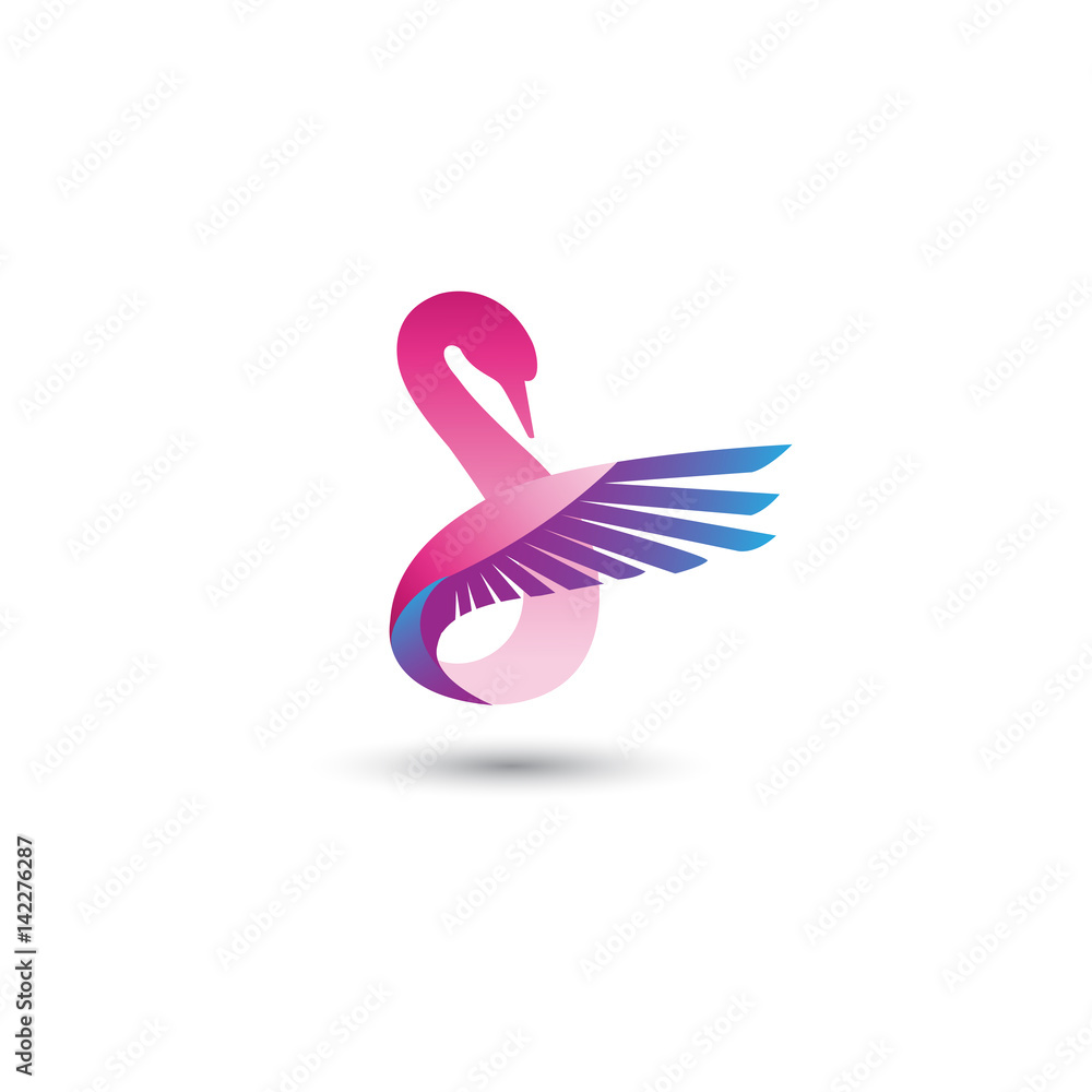 Naklejka premium Logo łabędzia